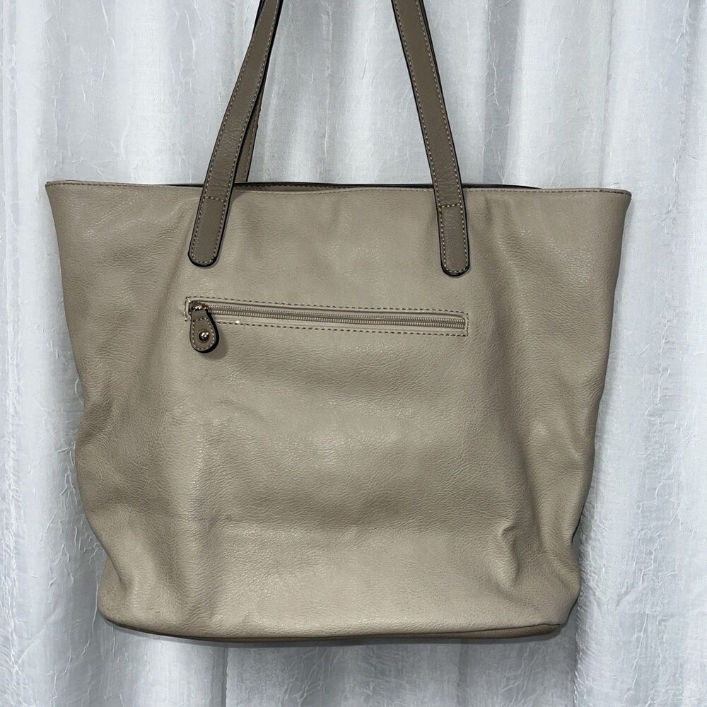 David Jones2 Tone Work Zip Top Tote HandBag